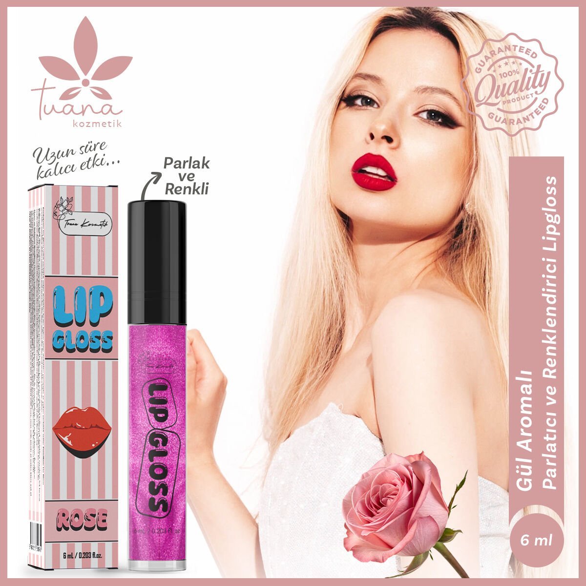 Lipgloss Renkli Gül